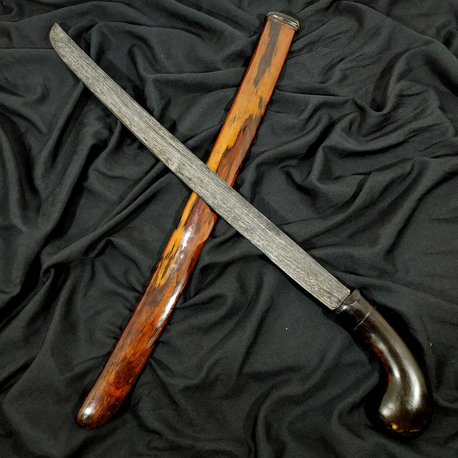 Pedang Kuno Golok Sabet Pamor Mrambut Tangguh Mataram Sepuh