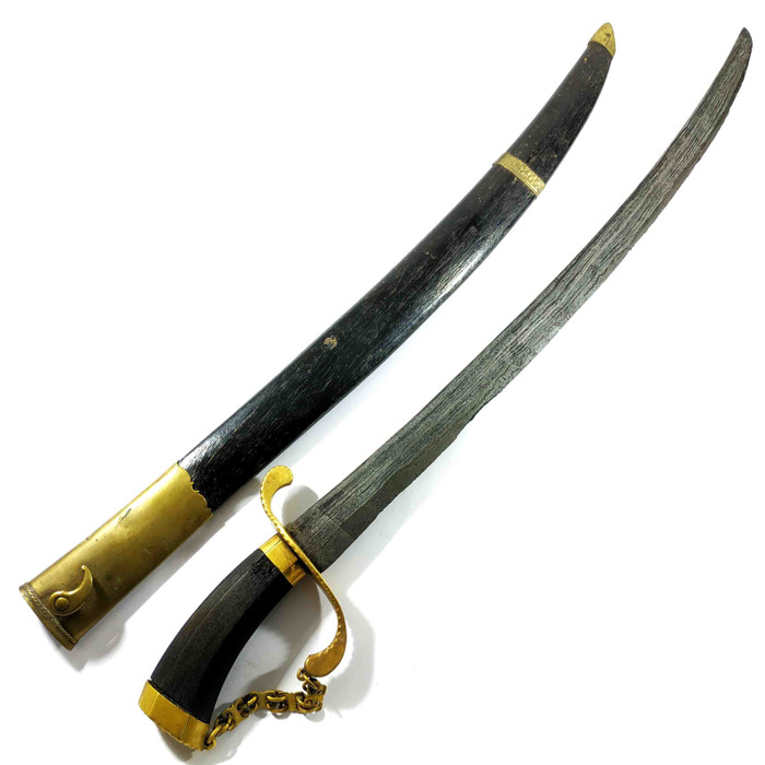 Pedang Sabet Damaskus Pamor Singkir Tangguh Pakubuwono PB II Original